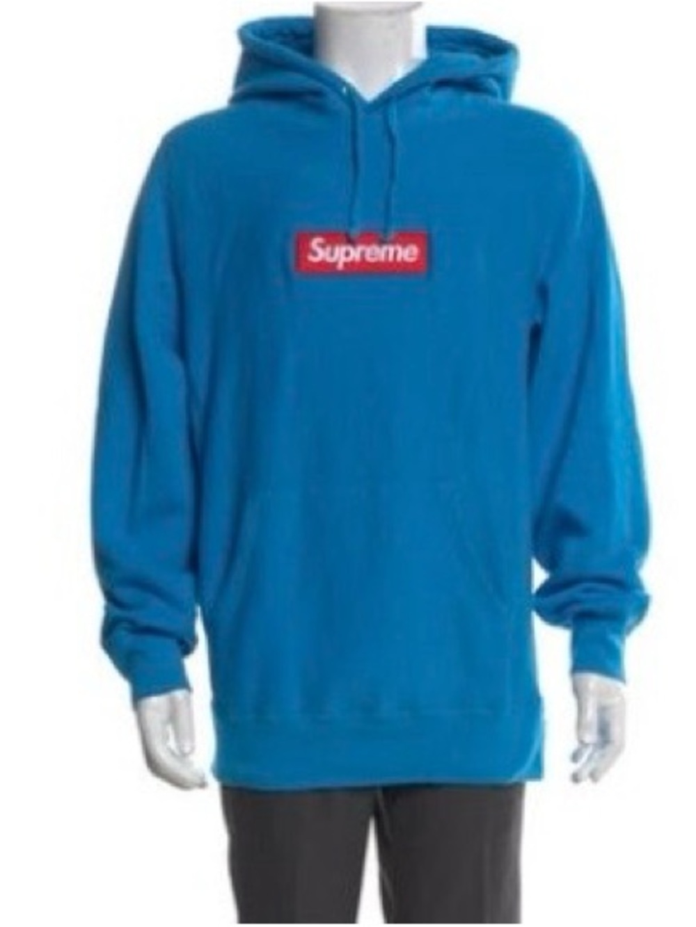 Supreme Teal Blue Box Logo Hoodie with Red Badge